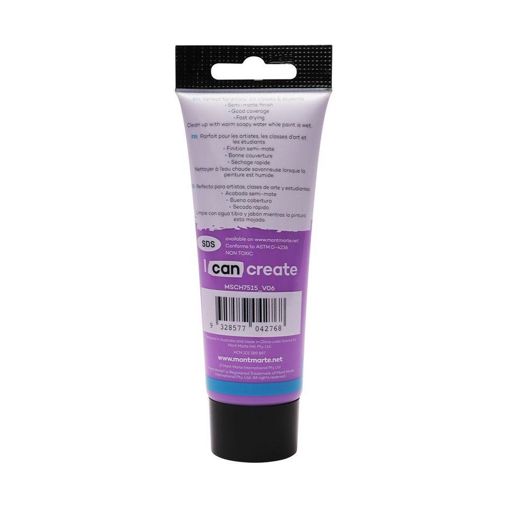 Màu Acrylic Mont Marte 75ml - Light Purple - Acrylic Colour Paint Signature 75ml (2.54oz) - MSCH7515