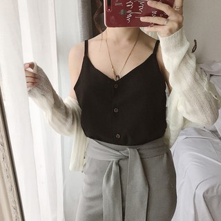 Áo voan 2 dây có cúc quyến rũ
