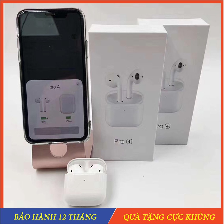 Tai nghe bluetooth pro 4 Tai nghe aripods không dây phiên bản bluetooth 5.0 - Tai pro4, pro 3 bluetooth