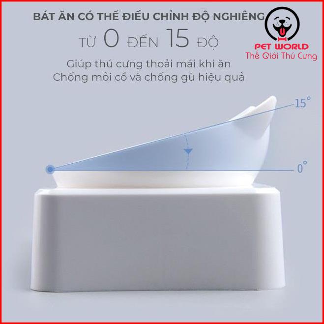 Bát ăn chống gù cho thú cưng kèm bình cấp nước tự động