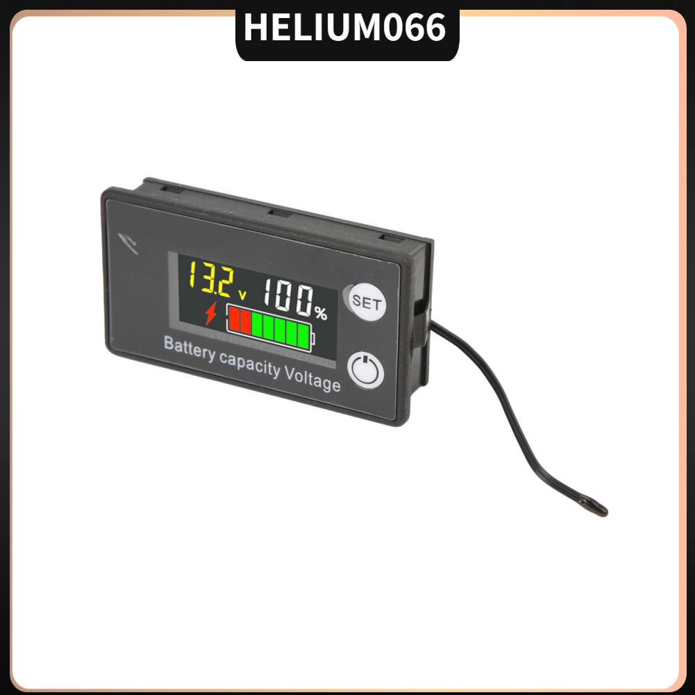 Helium066 Battery Capacity Tester LCD Color Screen DC Voltmeter with Alarm Temperature Function for Electromobile 8-100V