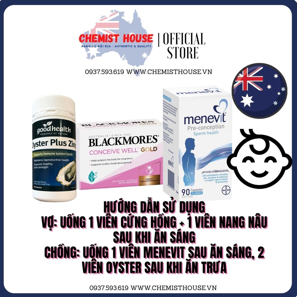 [Hàng Chuẩn ÚC] Menevit -  Hỗ trợ sinh sản nam giới CẢI THIỆN HIẾM MUỘN, TĂNG CHẤT LƯỢNG TINH BINH DATE 2023 MẪU MỚI