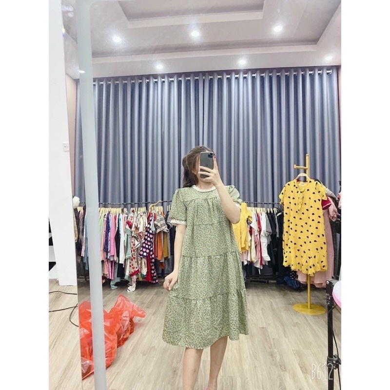 Đầm Hoa Nhí Ren Dáng Suông Maxi Dễ Thương 5 màu