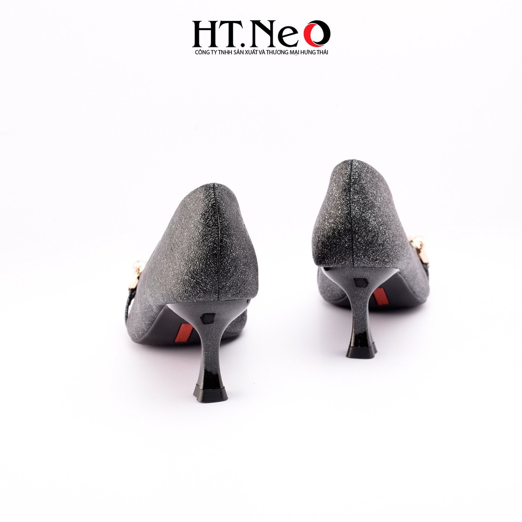 Giày cao gót HT.NEO thiết kế óng ánh bắt mắt, êm chân, khuy kim loại thanh lịch, chiều cao gót 5cm CS210