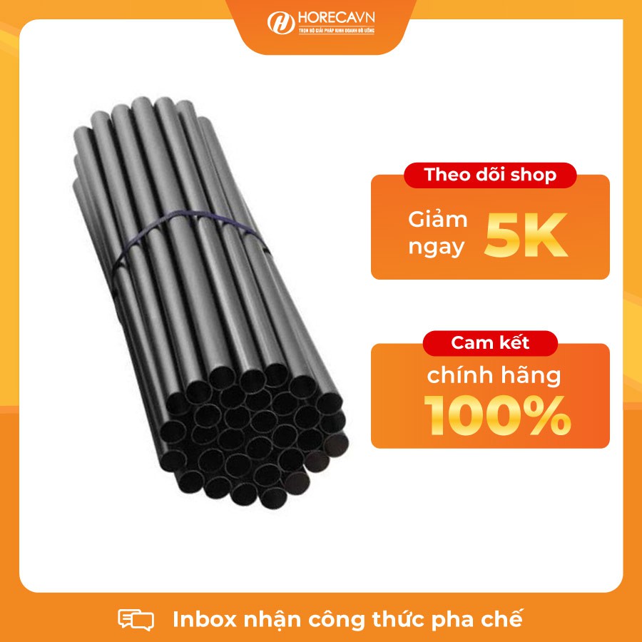 Ống hút đen thẳng phi 8 500gr - Tương Đương 300 - 400 chiếc
