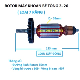 Rotor máy khoan bê tông ba chức năng bosh 2-26