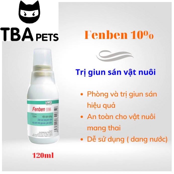 Vemedim Fenben 20% dùng cho chó mèo bị giun, sán lá ký sinh