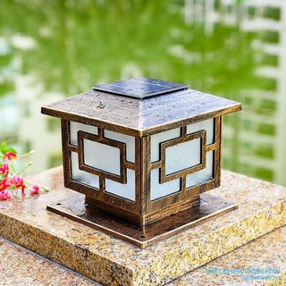Đèn trụ cổng năng lượng mặt trời bằng hợp kim nhôm cao cấp