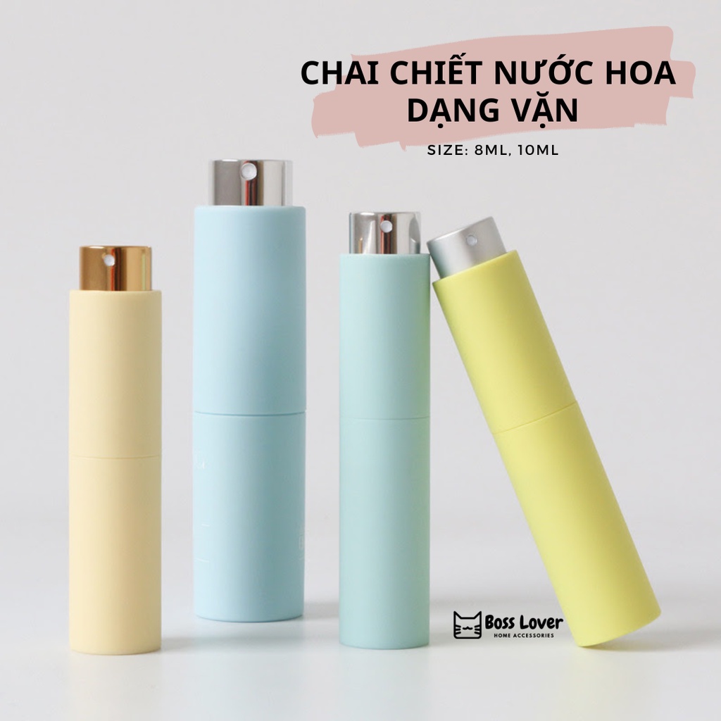 Chai chiết nước hoa dạng ống vặn màu pastel