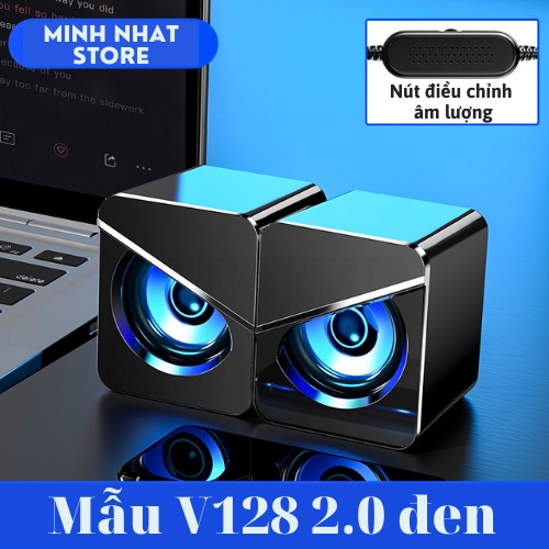 [Mã ELHACE giảm 4% đơn 300K] Loa vi tính loa máy tính laptop Bass căng có LED D221 và V128 cho PC laptop điện thoại