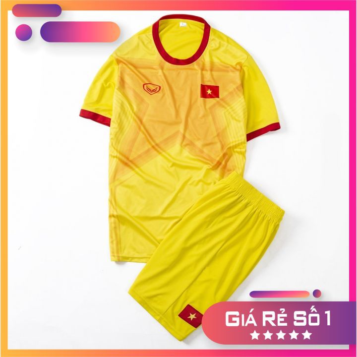 (HÀNG HÓT) QUẦN ÁO BÓNG ĐÁ ĐỘI TUYỂN VIỆT NAM 2021 MÀU VÀNG CHẤT THUN LẠNH CAO CẤP