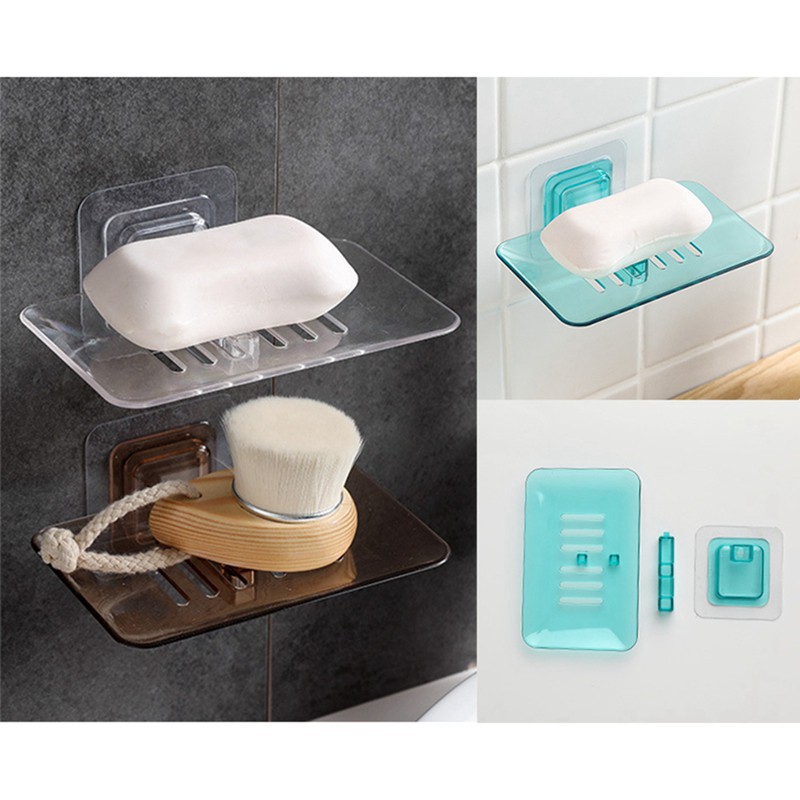 Punch-free Wall Hanging Crystal Soap Box Household Bathroom Storage Rack Soap Storage Shelves