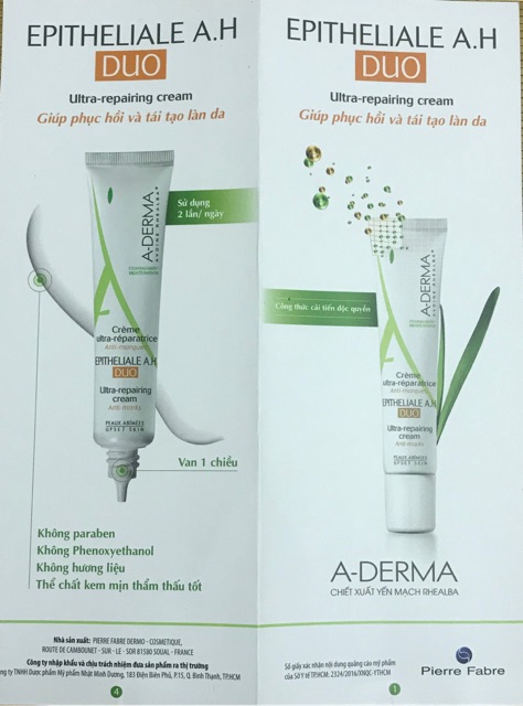 Kem dưỡng sau lazer Aderma Epitheliale Epi AH Duo 40ml