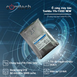 Ổ cứng máy bàn Toshiba  1Tb/7200 NEW