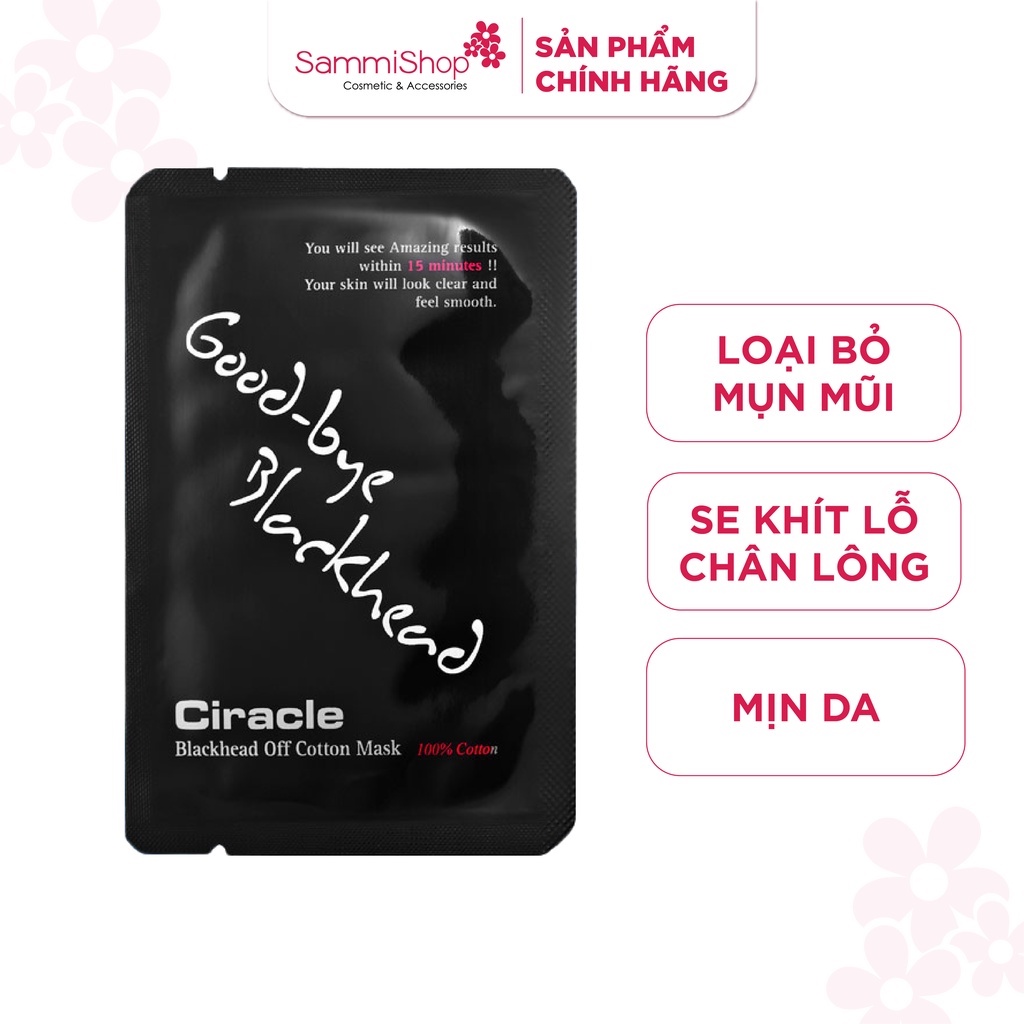 Miếng dán hút mụn đầu đen, sợi bã nhờn Ciracle Black Head Cotton Mask - Thutrang Paris