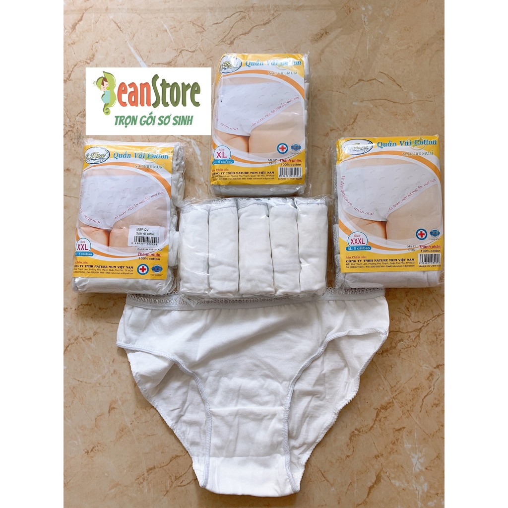 Quần lót giấy chất liệu vải cotton G.flex Nature Mum - bịch 5c