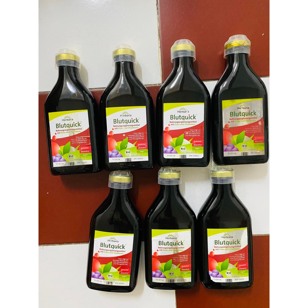 Dung dịch bổ sung Sắt Blutquick Đức, bổ sung SẮT cho bé và người lớn, dạng nước dễ hấp thụ không gây nóng