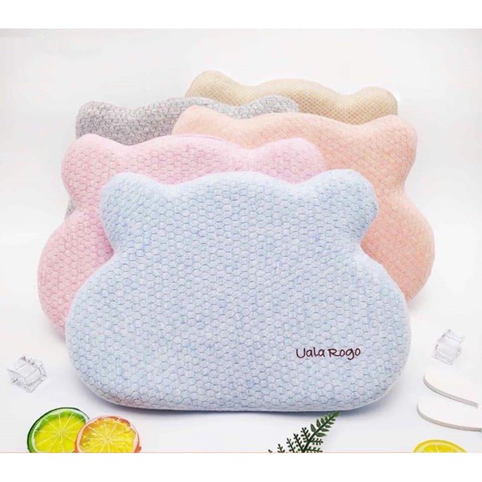 Gối cao su TEDDY UALA 8889 (31x21x2 cm) chống bẹt đầu cho bé từ 0m+ trở lên hàng chính hãng