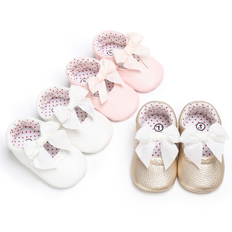 2019 Newborn Baby Girls Moccasin Shoes Soft Bottom PU Leather Toddler Kids First Walkers Non-slip