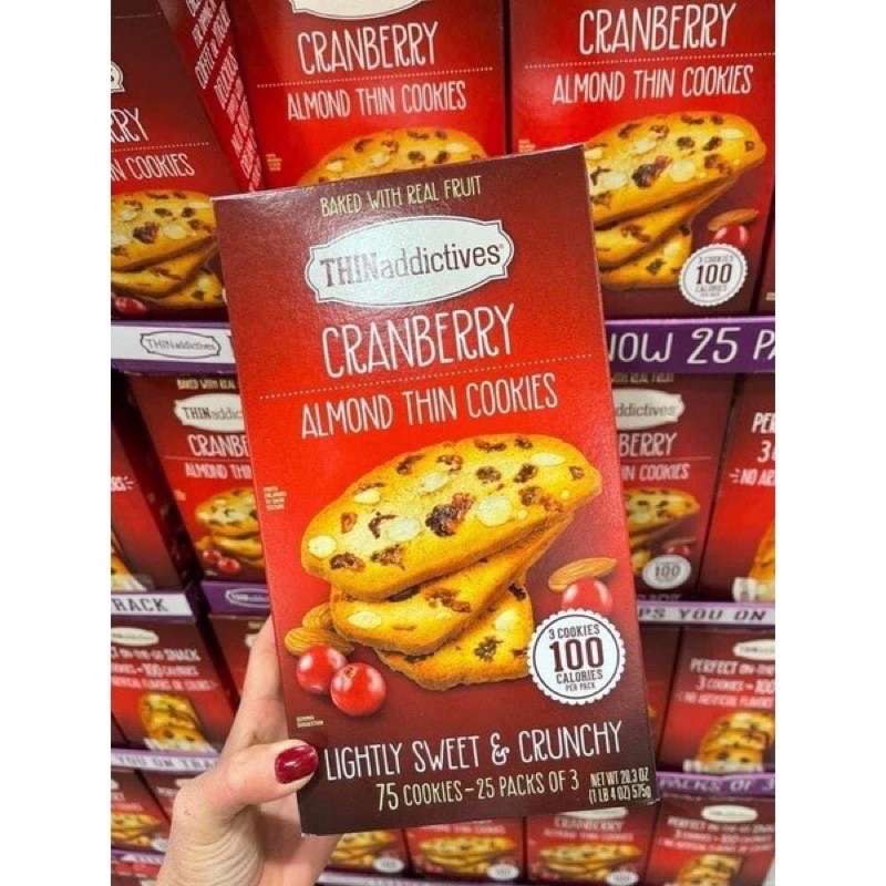 Bánh Cranberry AlMond thin cookies nội điịa Mỹ