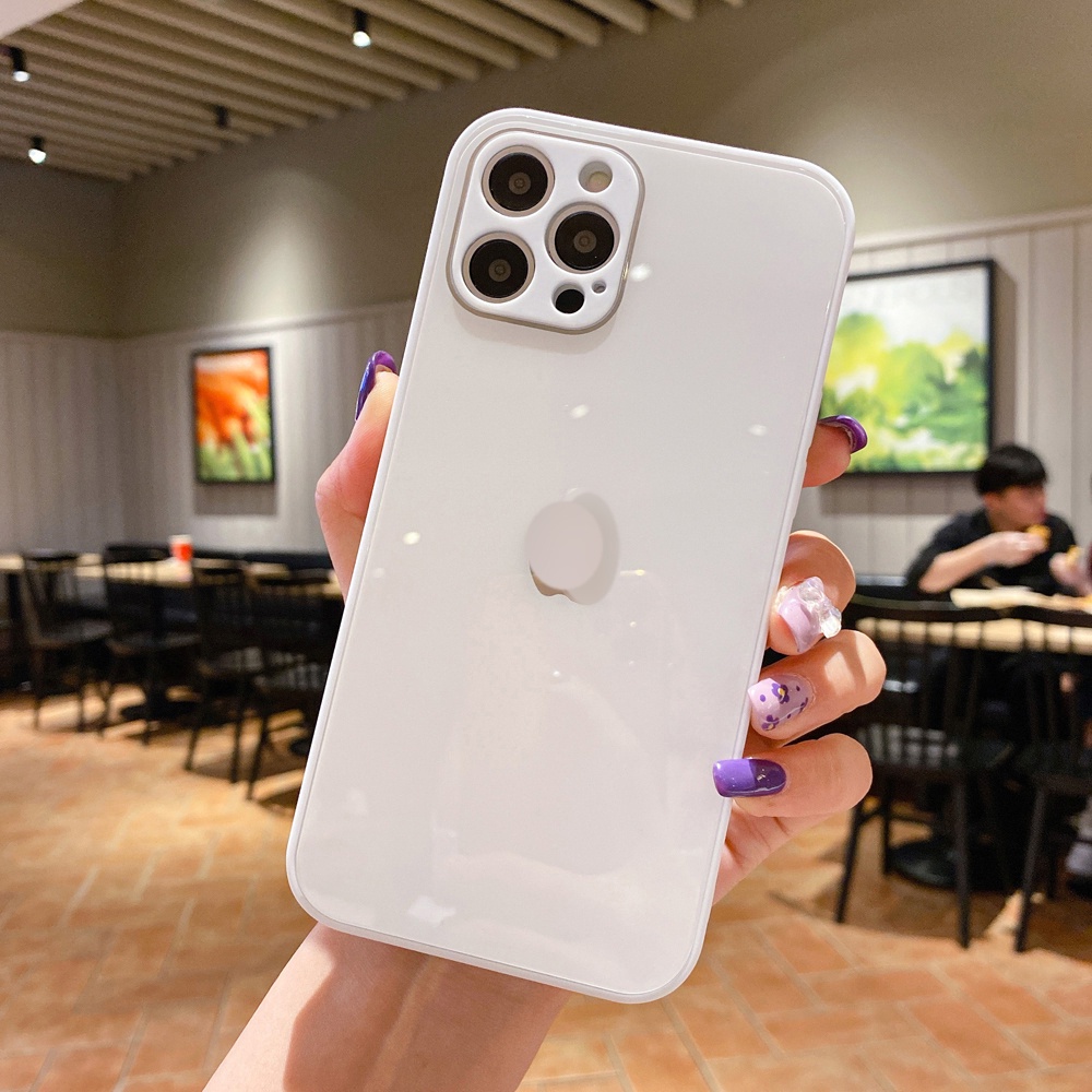 Vỏ điện thoại bằng kính lỏng cho iPhone 13 12 11 Pro Max XS Max XR X 8 7 Plus Bảo vệ máy ảnh