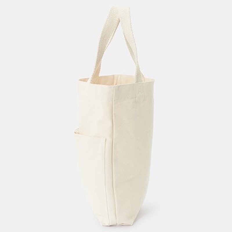 [Pick up] Túi Tote Muji dáng cao vải Canvas cotton Ấn Độ trắng thô