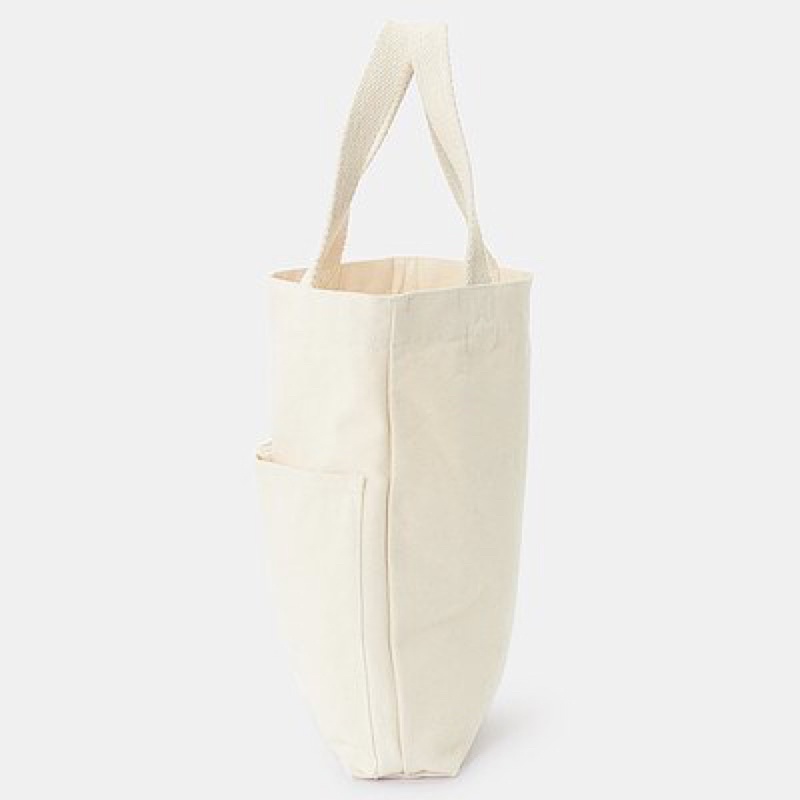 [Pick up] Túi Tote Muji dáng cao vải Canvas cotton Ấn Độ trắng thô