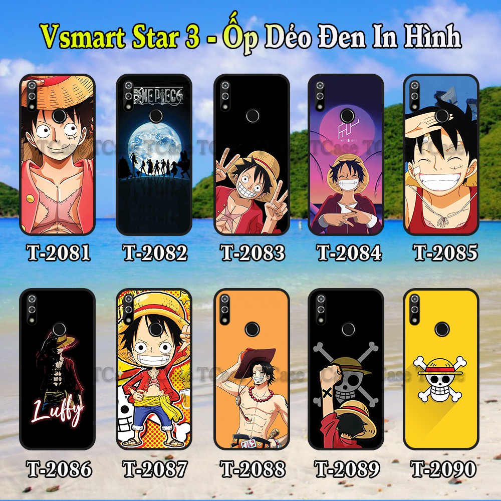 Ốp lưng Vsmart Star 3 dẻo đen in hình One Piece