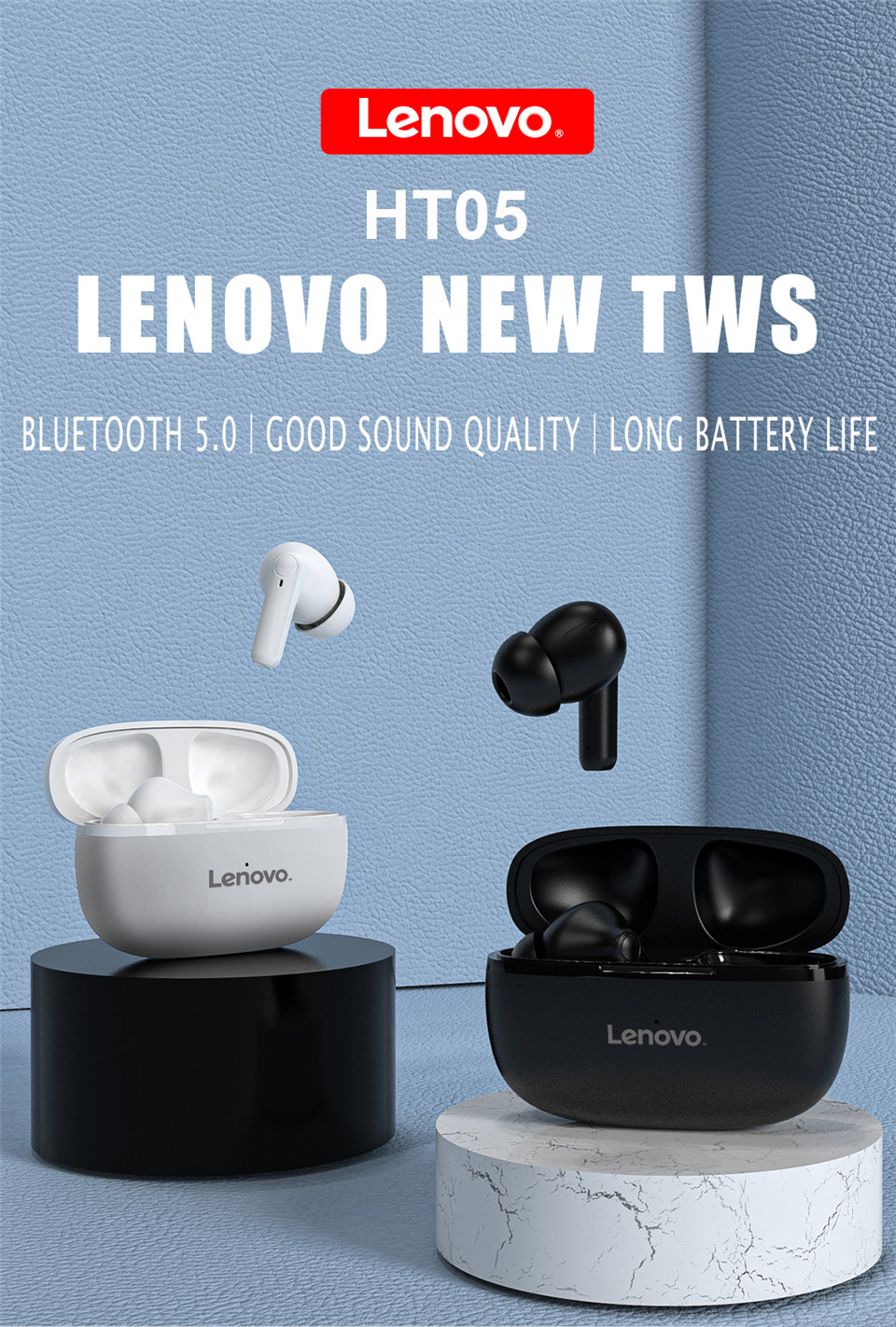 Tai Nghe Bluetooth Không Dây Có Mic Chống Ồn Bt5.0 Cho Lenovo Ht05 Tws | BigBuy360 - bigbuy360.vn