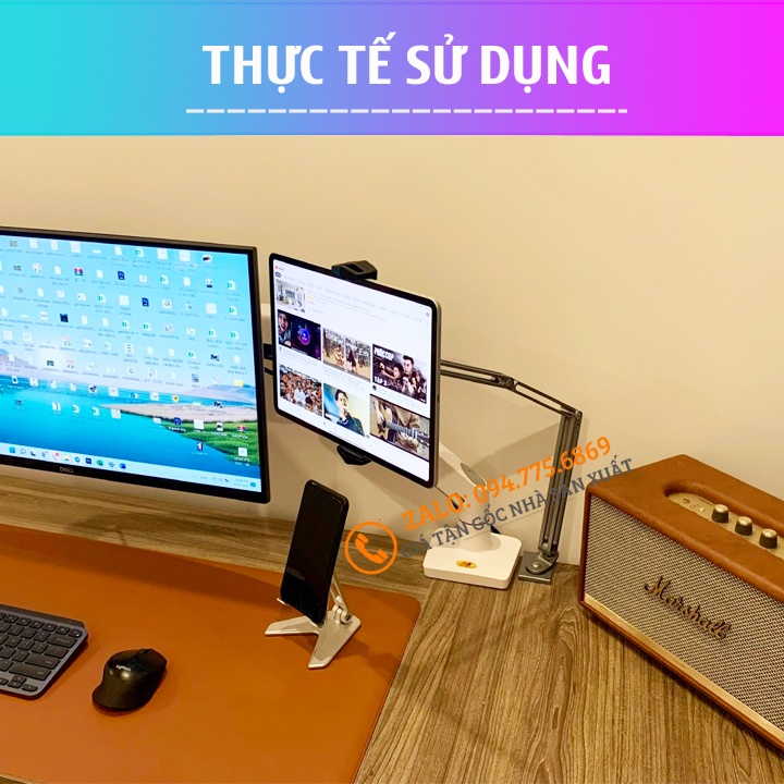 #P67 - Tay Arm nâng, tay nâng máy tính bảng ErgoTek I-99 / I-89 Kiêm giá đỡ kẹp giữ Điện thoại - Kindle  P60 Plus