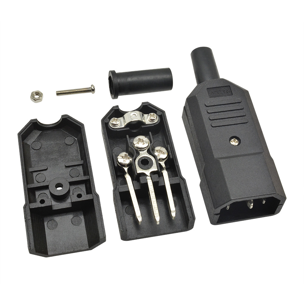 Phích cắm nguồn Ac-013A Ac 250v 10a Iec320 C13 Ac 3 Pin cao cấp