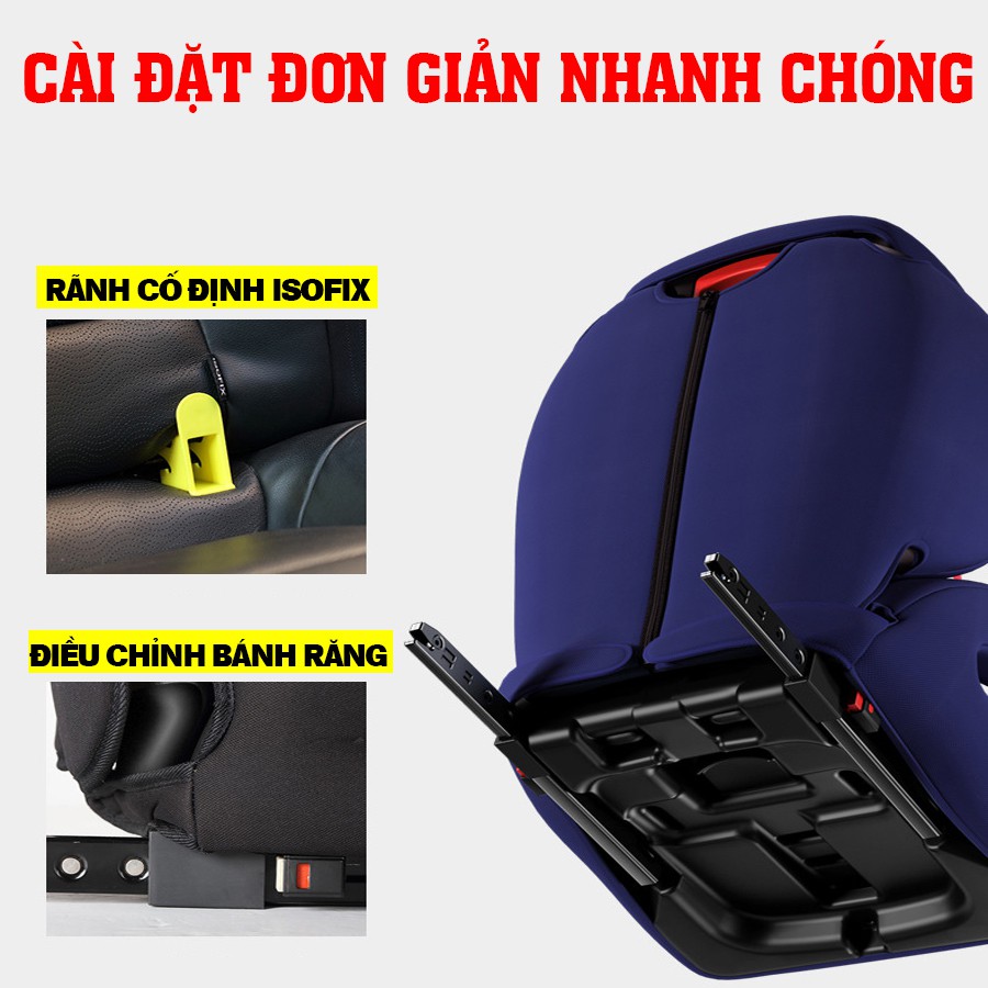 Ghế ngồi ô tô cho bé STEELMATE an toàn với chuẩn ISOFIX QUỐC TẾ, dây đai an toàn thế hệ mới chắc chắn, BH 12 Tháng-CAR47