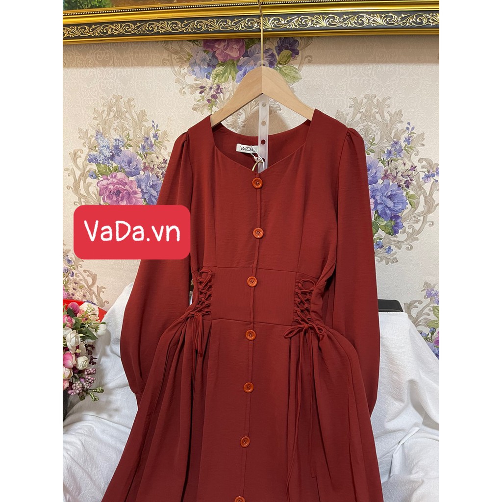 Đầm maxi tay dài cổ cách điệu cao cấp phù hợp đi chơi, đi tiệc cưới, đi dao phố cà phê - Thời trang VADA - V20 | BigBuy360 - bigbuy360.vn