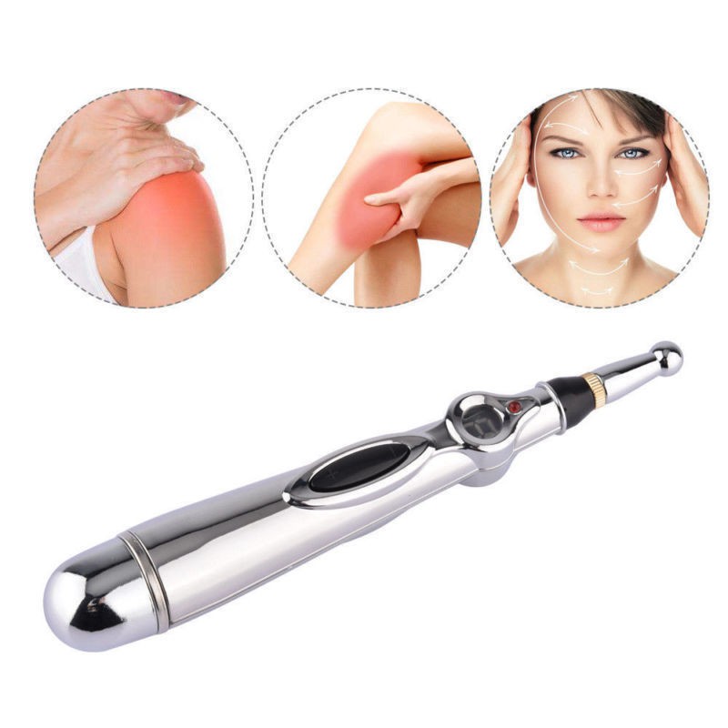 [Hàng mới về] Bút châm cứu huyệt đạo laser bằng điện kèm 2 đầu massage tiện dụng