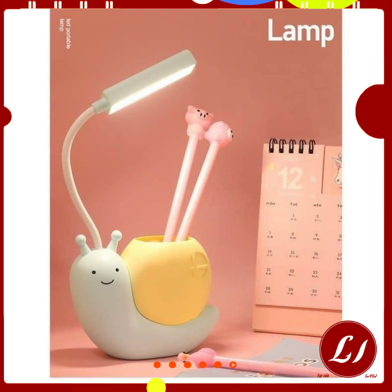 Đèn học để bàn led tích điện ỐC SÊN đầu sạc usb tiện lợi cho bé - TH