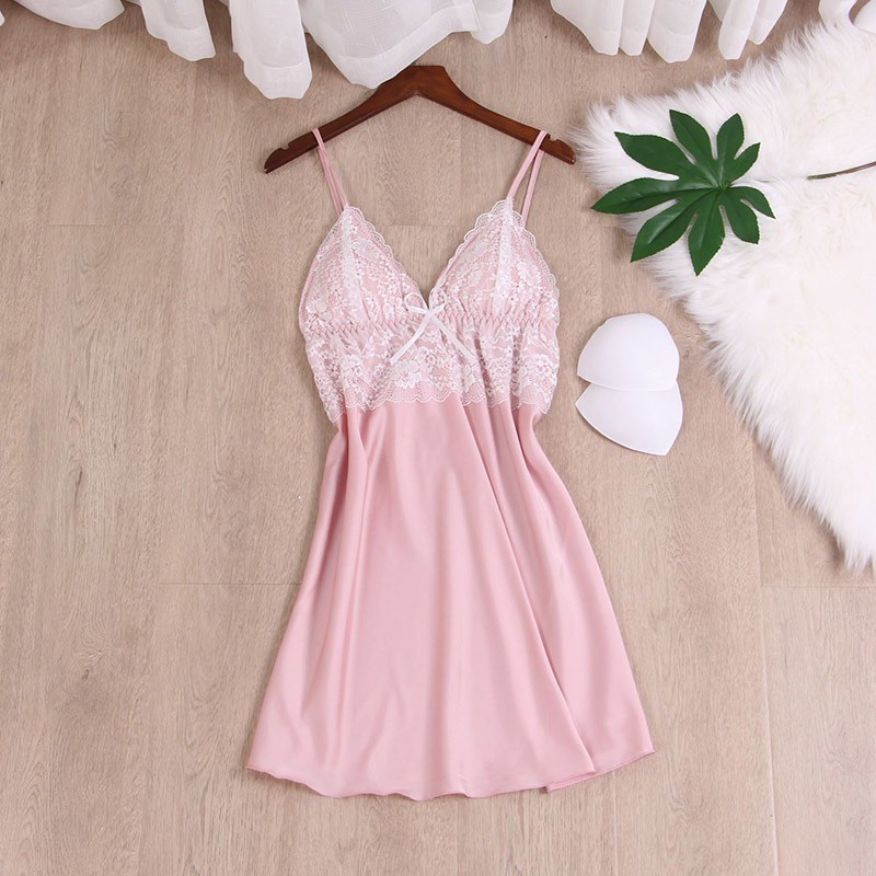 [LL 525] váy ngủ lụa phối ren - đầm ngủ gợi cảm chất satin lụa - đầm ngủ sexy lụa - cô chủ nhỏ chuyên sỉ