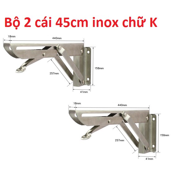 Giá Đỡ Bản Lề Gập Thông Minh Chữ K, Ke Đỡ Gập Chịu Lực 80kg, Ke Góc Gập, Giá Đỡ Thông Minh, inox và thép không rỉ