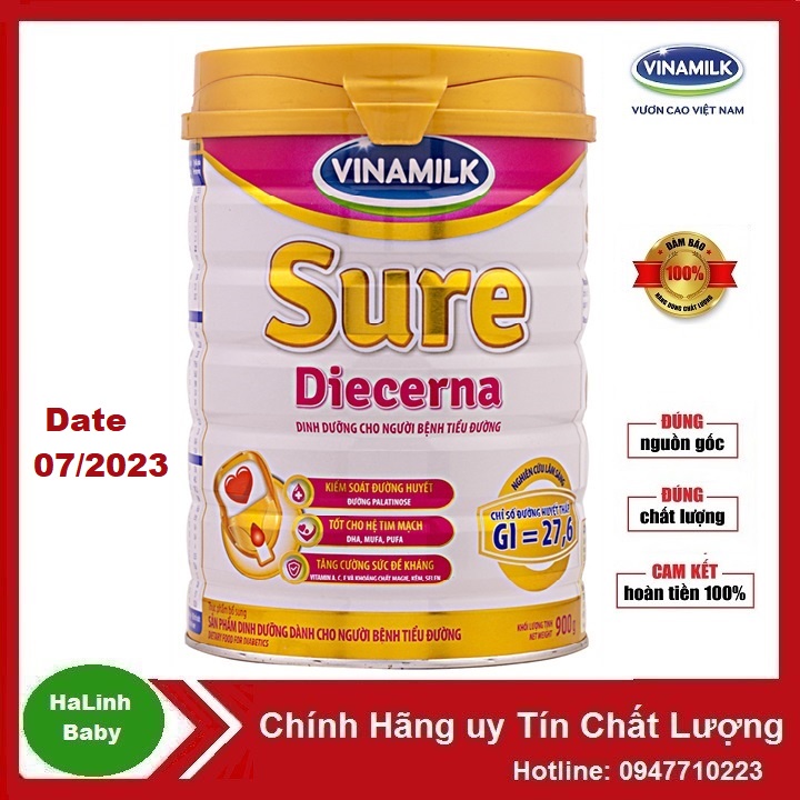 Sữa Sure Diecerna Vinamilk 900g Dành cho người tiểu đường [Date 2024]