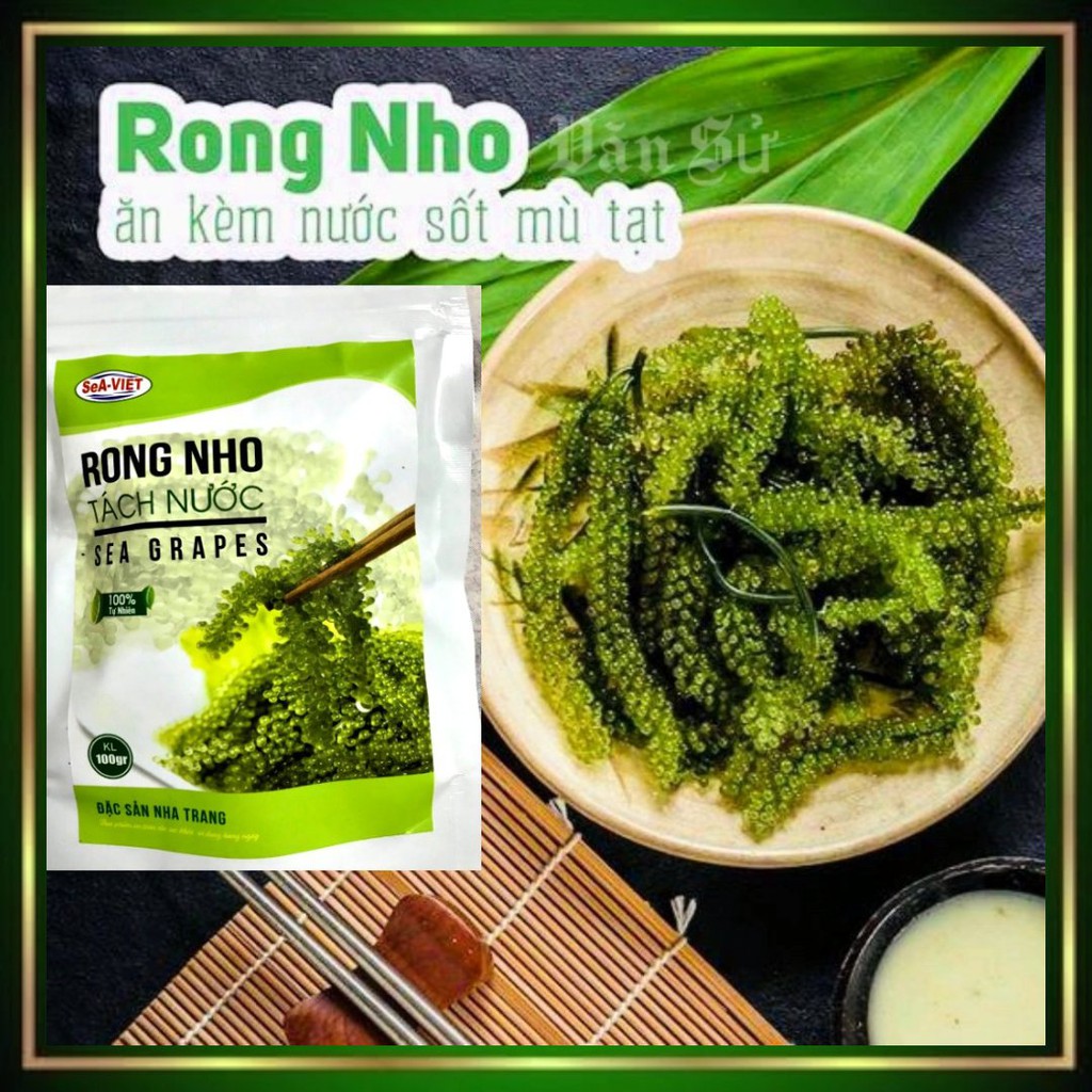 Rong nho tách nước [Combo 3 rong nho 100G / Kèm nước sốt mè rang kewpie chai 180ml ] Công nghệ tách nước nhật bản | BigBuy360 - bigbuy360.vn