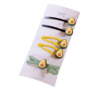Set kẹp tóc quả bơ 5 món
