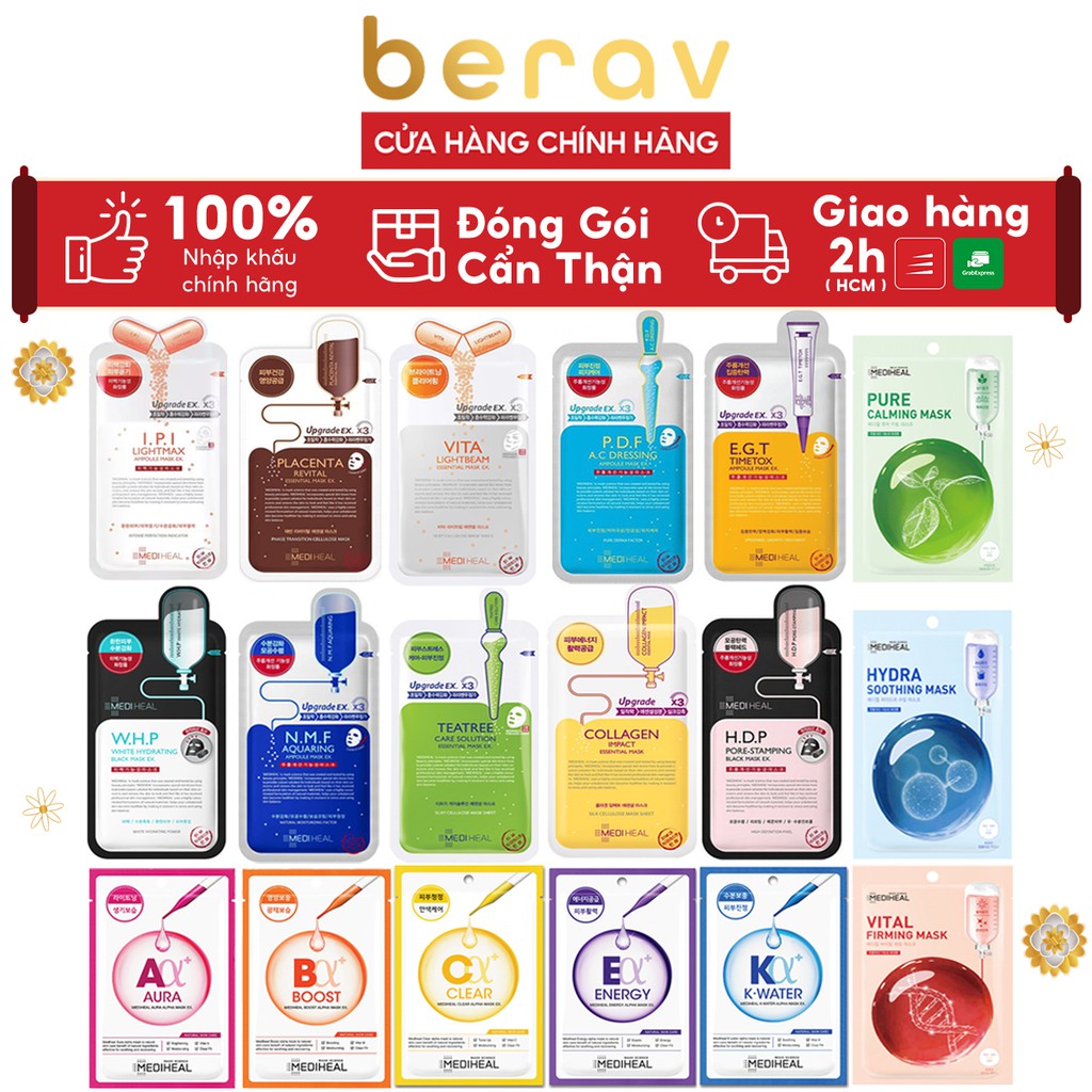 Mặt Nạ Mediheal Dưỡng Trắng Da, Giảm Mụn, Tái Tạo, Phục Hồi Da Mediheal Mask 24ml