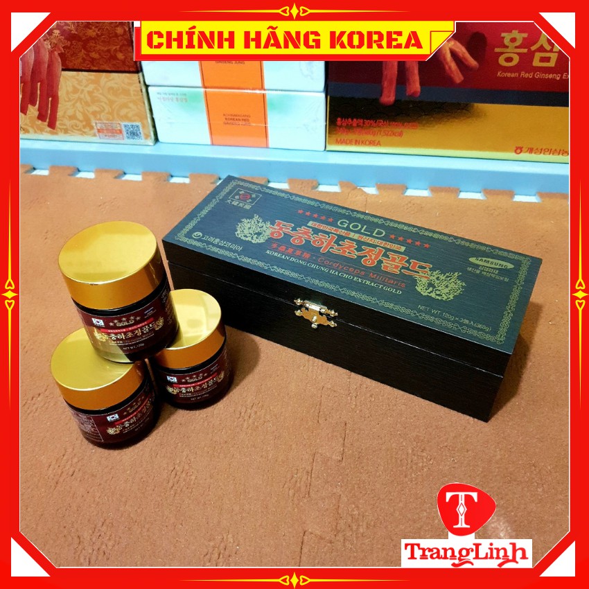 Cao đông trùng hạ thảo hàn quốc thượng hạng - Cao đông trùng hộp gỗ 3 lọ x 120gr - tranglinhkorea