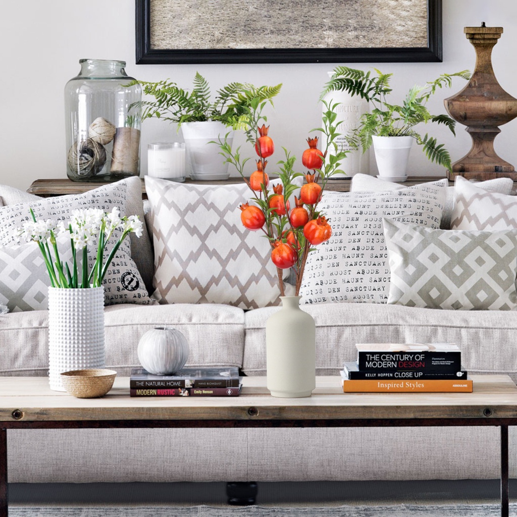 Nhánh Cây Lựu Nhân Tạo Treo Tường Trang Trí Nhà Cửa / Tiệc Cưới / Giáng Sinh