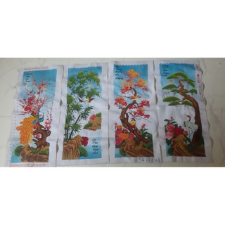 Tranh thêu thành phẩm tứ quý