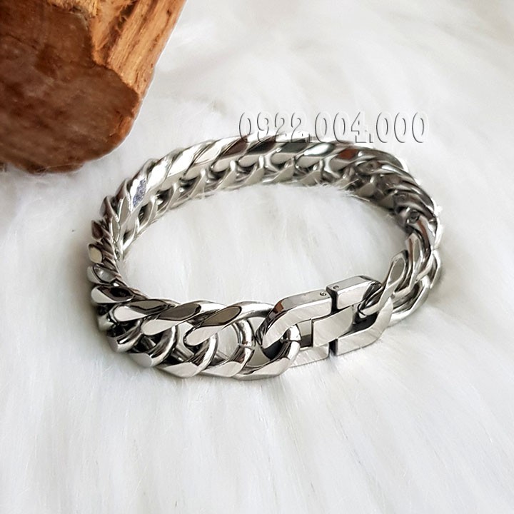 Lắc tay xích kép giác cạnh bảng 1.6cm, lắc tay nam LZ1680.