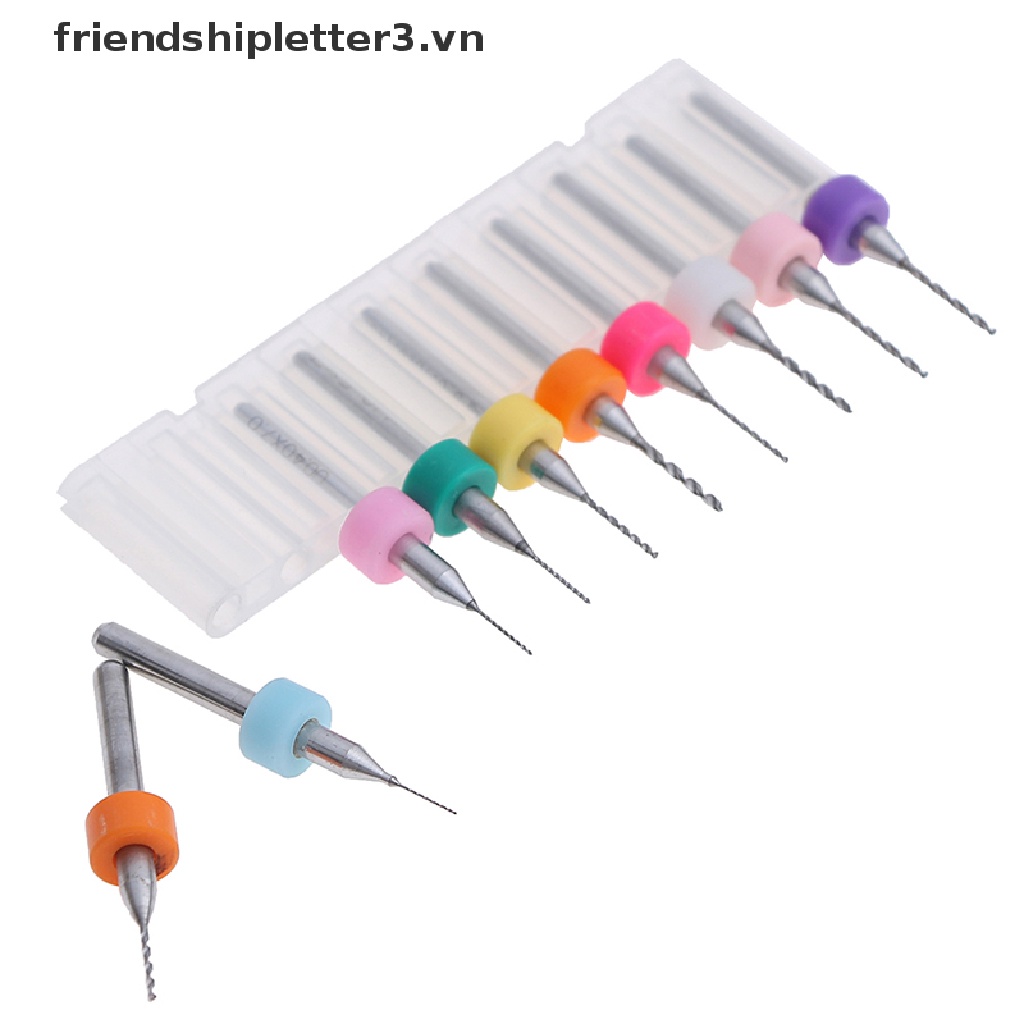 Bộ 10 Mũi Khoan Pcb Mini 0.1~1.0mm Chuyên Dụng