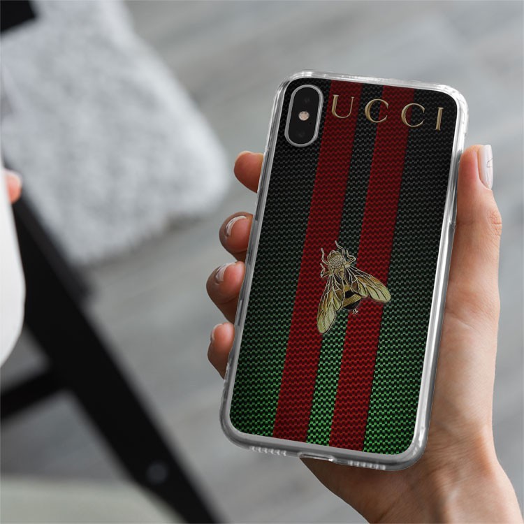 Ốp lưng Con ong GUCCI nền xanh cho Iphone 5 6 7 8 Plus 11 12 Pro Max X Xr BRD20210211