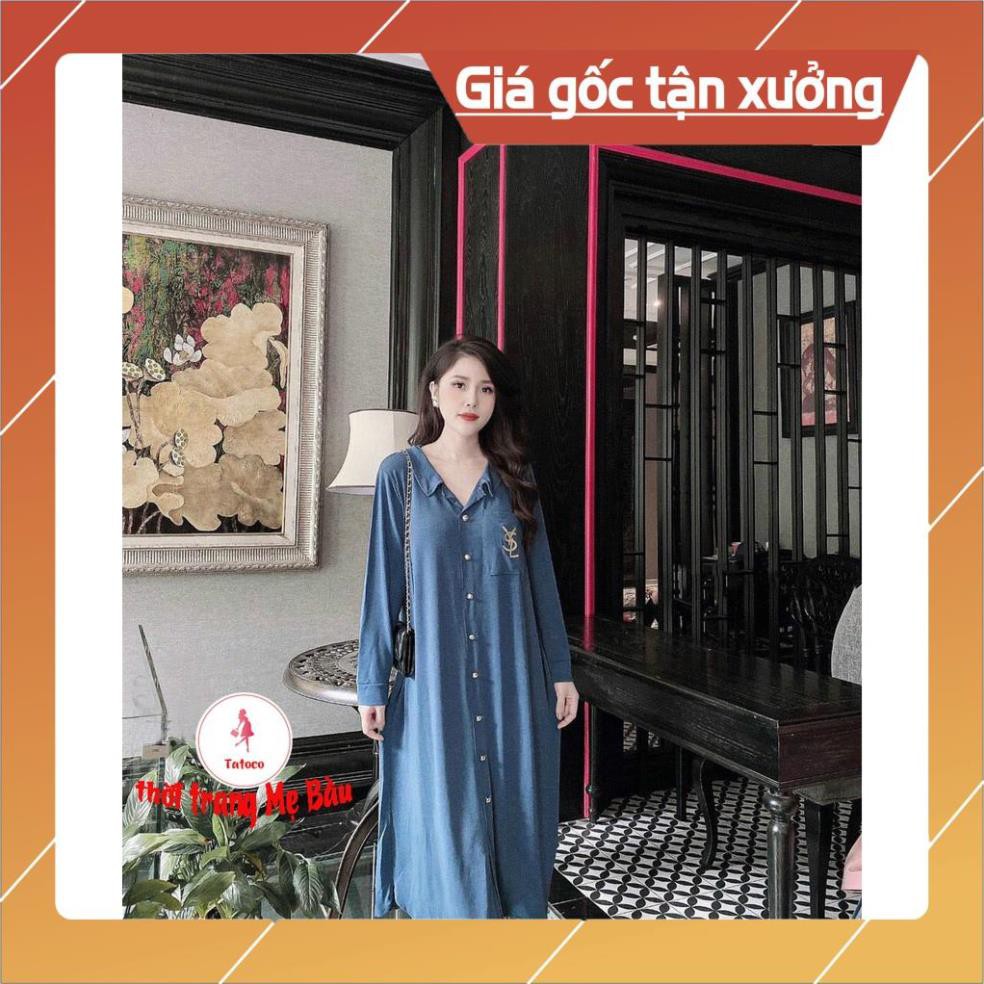 Đầm bầu đẹp  dài tay new 3 nàu ( HÌNH THẬT) chất thun mền mại + có dây belt. (Shop Tatoco)