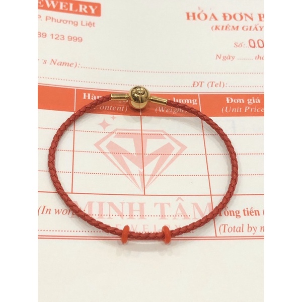 Vòng tay dây da đeo charm cỡ 2mm-Minh Tâm Jewelry