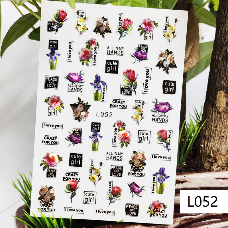 Miếng Dán Trang Trí Móng Tay 3D Hình Hoa Lá Mùa Xuân Hè
